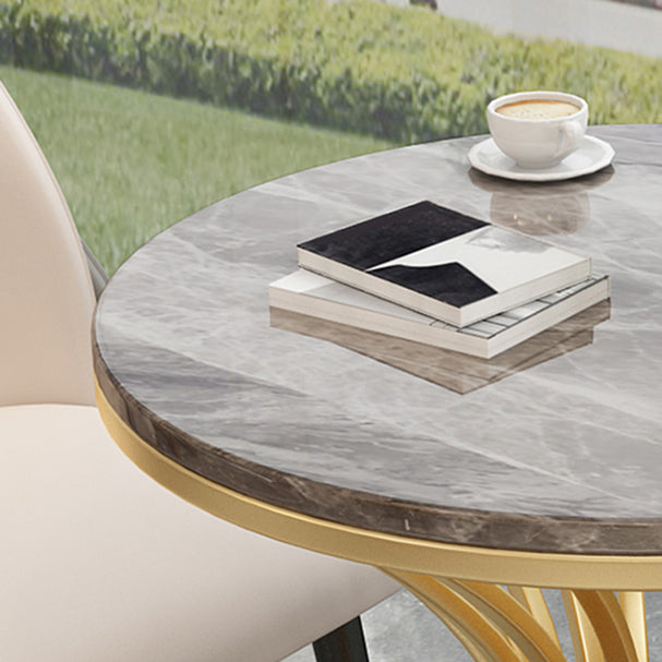 Polished Finish Stone Top Table Set for Home 1/2/3/4/5 Pieces Modern Dinette Set Clearhalo 'Dining Room Sets' 'Dining Tables & Seating' 'dining_room_set' 'furn' 'furn_dining_room_set' 'Furniture' 'Kitchen & Dining Furniture' 6241864