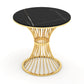 Ensemble de coin repas avec plateau en pierre noire et base en métal, ensemble de table à manger ronde moderne, 1/5 pièces