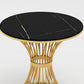 Ensemble de coin repas avec plateau en pierre noire et base en métal, ensemble de table à manger ronde moderne, 1/5 pièces