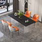 Modern Stone Top Dining Table Set 1/2/5 Pieces Dinette Set for Kitchen 5 Pieces: Black Table, 4 Chairs Clearhalo 'Dining Room Sets' 'Dining Tables & Seating' 'dining_room_set' 'furn' 'furn_dining_room_set' 'Furniture' 'Kitchen & Dining Furniture' 6241890