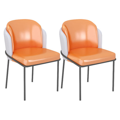 Modern Stone Top Dining Table Set 1/2/5 Pieces Dinette Set for Kitchen 2 Orange Chairs Clearhalo 'Dining Room Sets' 'Dining Tables & Seating' 'dining_room_set' 'furn' 'furn_dining_room_set' 'Furniture' 'Kitchen & Dining Furniture' 6241891