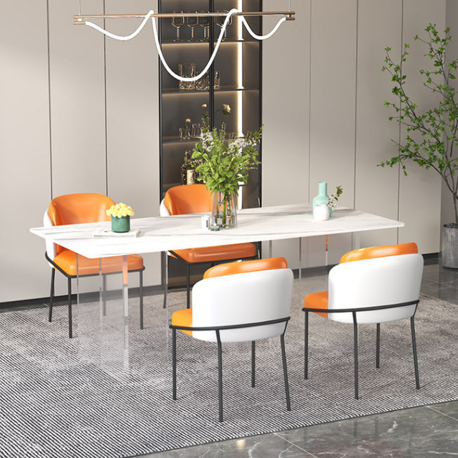 Modern Stone Top Dining Table Set 1/2/5 Pieces Dinette Set for Kitchen Clearhalo 'Dining Room Sets' 'Dining Tables & Seating' 'dining_room_set' 'furn' 'furn_dining_room_set' 'Furniture' 'Kitchen & Dining Furniture' 6241893