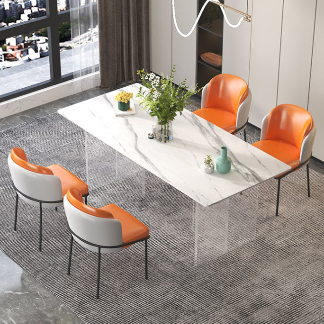 Modern Stone Top Dining Table Set 1/2/5 Pieces Dinette Set for Kitchen Clearhalo 'Dining Room Sets' 'Dining Tables & Seating' 'dining_room_set' 'furn' 'furn_dining_room_set' 'Furniture' 'Kitchen & Dining Furniture' 6241898