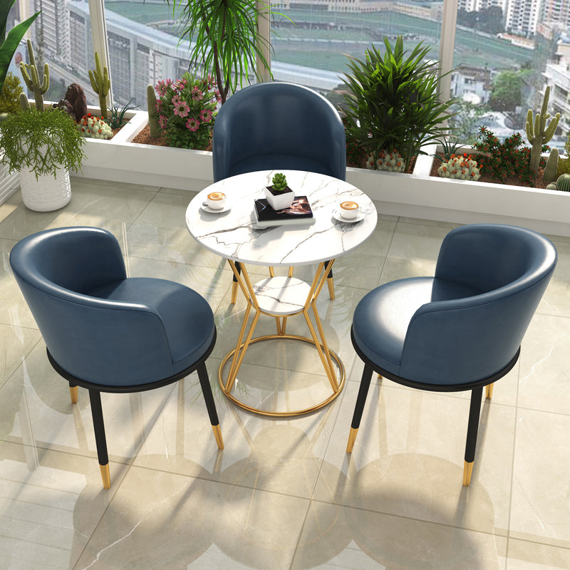 Juego de mesa de comedor de piedra blanca 1/2/4 piezas de comedor moderno