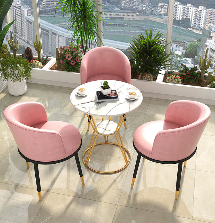 Juego de mesa de comedor de piedra blanca 1/2/4 piezas de comedor moderno