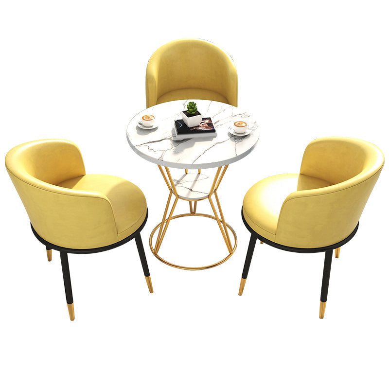 Juego de mesa de comedor de piedra blanca 1/2/4 piezas de comedor moderno