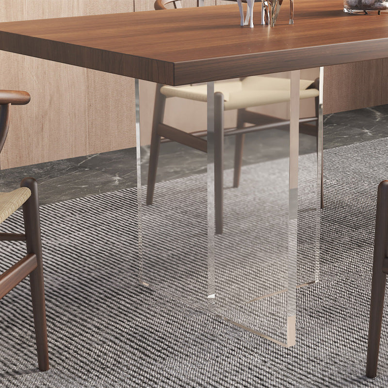 Modern Pine Wood Dining Set 1/4/6/7 Pieces Brown Dinette Set with Chairs Clearhalo 'Dining Room Sets' 'Dining Tables & Seating' 'dining_room_set' 'furn' 'furn_dining_room_set' 'Furniture' 'Kitchen & Dining Furniture' 6241960