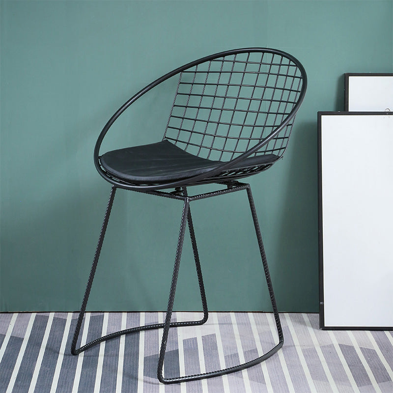 Modern Round Dining Set with Metal Chairs 1/3 Pieces Stone Top Dinette Set for Kitchen 1 Black Chair Clearhalo 'Dining Room Sets' 'Dining Tables & Seating' 'dining_room_set' 'furn' 'furn_dining_room_set' 'Furniture' 'Kitchen & Dining Furniture' 6241979