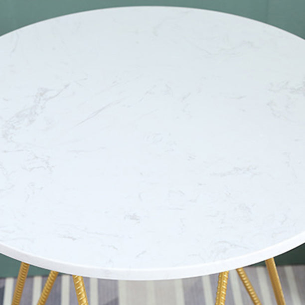 Modern Round Dining Set with Metal Chairs 1/3 Pieces Stone Top Dinette Set for Kitchen Clearhalo 'Dining Room Sets' 'Dining Tables & Seating' 'dining_room_set' 'furn' 'furn_dining_room_set' 'Furniture' 'Kitchen & Dining Furniture' 6241980