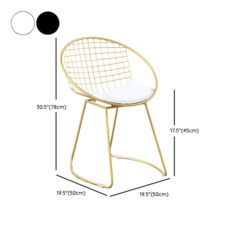 Modern Round Dining Set with Metal Chairs 1/3 Pieces Stone Top Dinette Set for Kitchen Clearhalo 'Dining Room Sets' 'Dining Tables & Seating' 'dining_room_set' 'furn' 'furn_dining_room_set' 'Furniture' 'Kitchen & Dining Furniture' 6241986