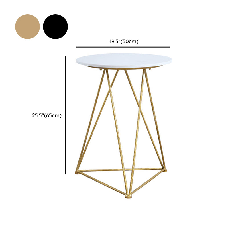 Modern Round Dining Set with Metal Chairs 1/3 Pieces Stone Top Dinette Set for Kitchen Clearhalo 'Dining Room Sets' 'Dining Tables & Seating' 'dining_room_set' 'furn' 'furn_dining_room_set' 'Furniture' 'Kitchen & Dining Furniture' 6241987