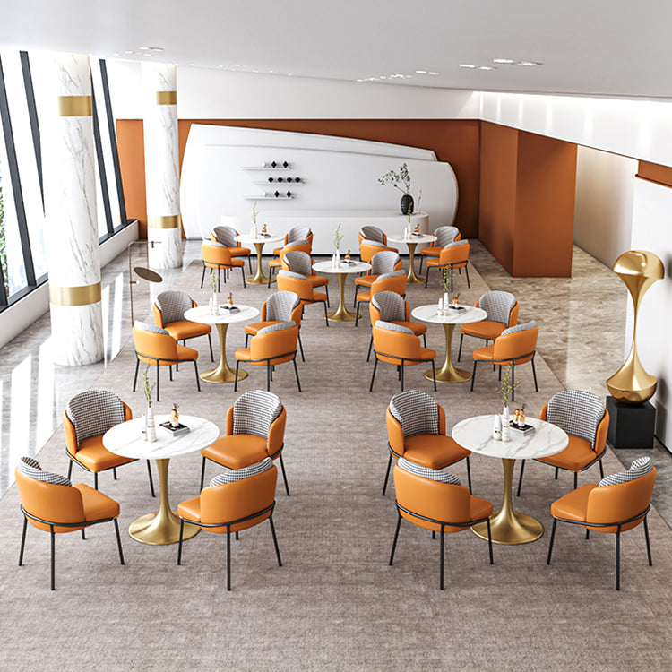 Runde Esstisch Set mit Metallbasis 1/5 Stücke moderne Esseet -Set für Küche