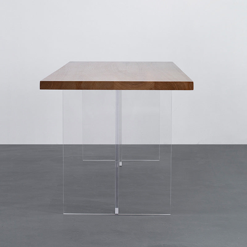 Holz Top Esstisch Set mit Acrylbasi