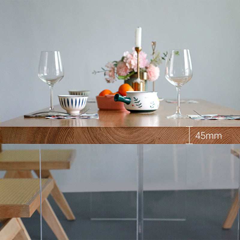 Holz Top Esstisch Set mit Acrylbasi