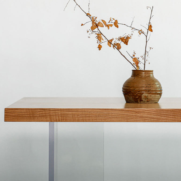 Holz Top Esstisch Set mit Acrylbasi