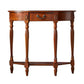 Solid Wood Half Moon Console Table 1-drawer 35.43" Tall Accent Table