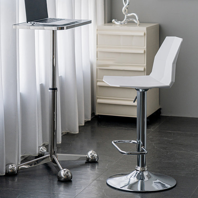 Industrial Backrest Armless Counter Stool Adjustable Iron Stool with Plastic Cushion