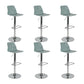Industrial Backrest Armless Counter Stool Adjustable Iron Stool with Plastic Cushion