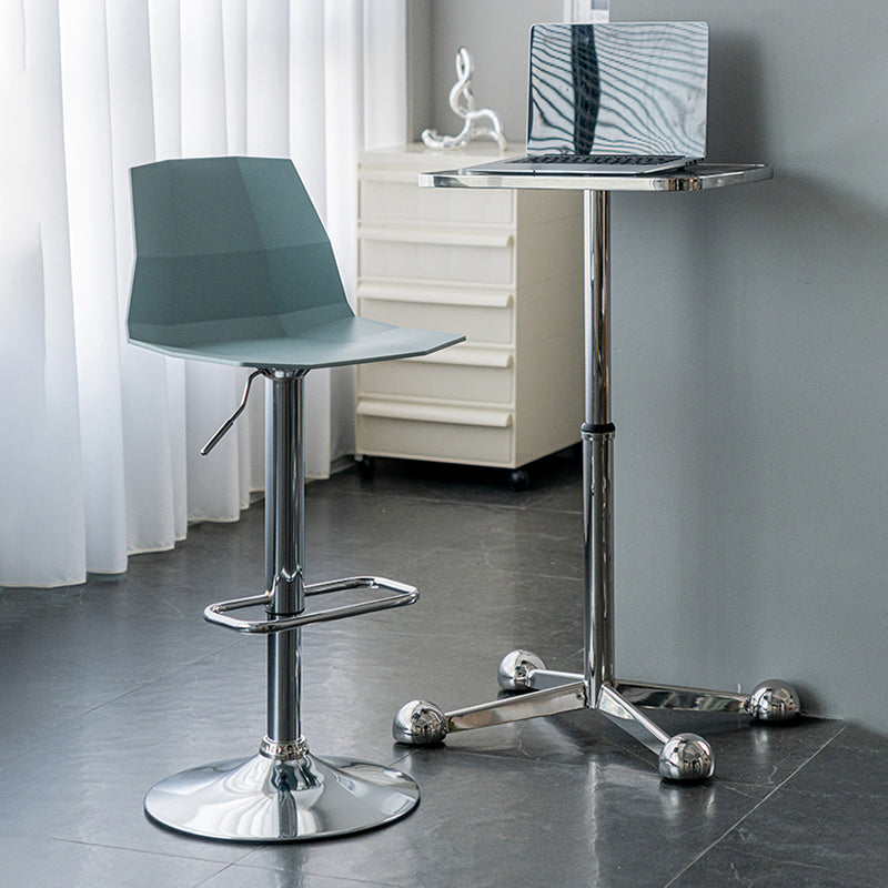 Industrial Backrest Armless Counter Stool Adjustable Iron Stool with Plastic Cushion
