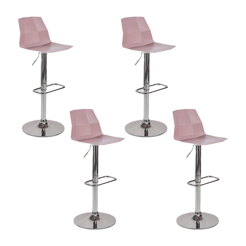Industrial Backrest Armless Counter Stool Adjustable Iron Stool with Plastic Cushion