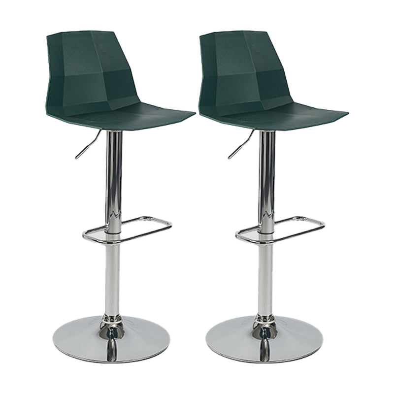 Industrial Backrest Armless Counter Stool Adjustable Iron Stool with Plastic Cushion