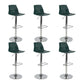 Industrial Backrest Armless Counter Stool Adjustable Iron Stool with Plastic Cushion