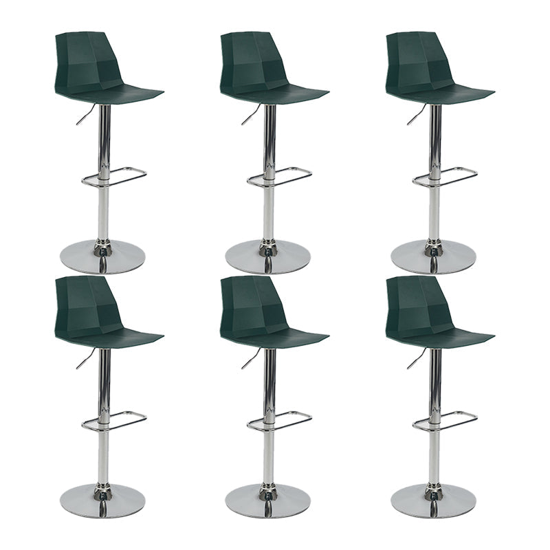 Industrial Backrest Armless Counter Stool Adjustable Iron Stool with Plastic Cushion