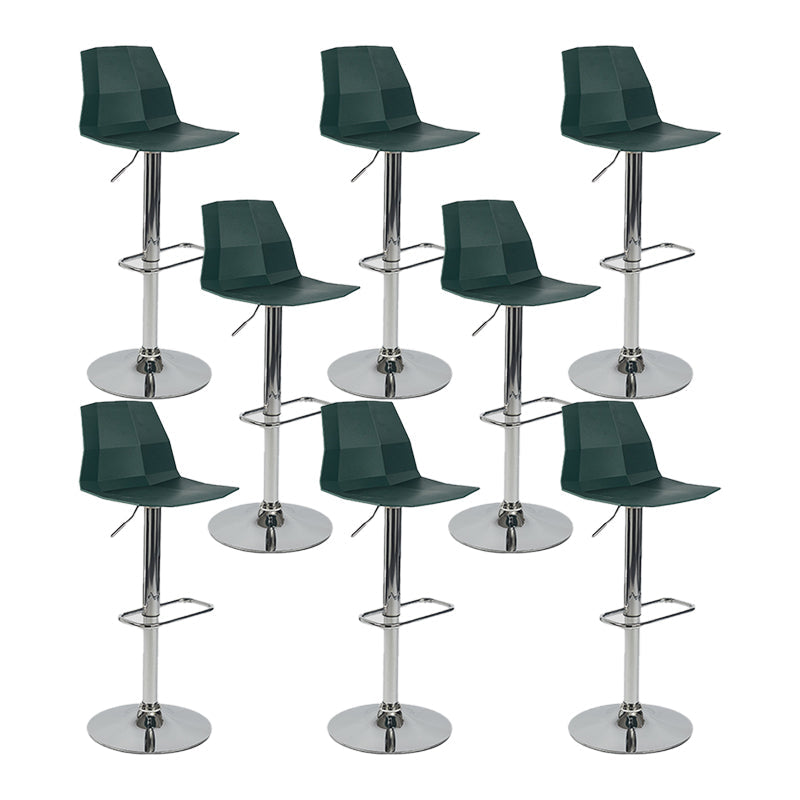 Industrial Backrest Armless Counter Stool Adjustable Iron Stool with Plastic Cushion