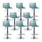 Industrial Backrest Armless Counter Stool Adjustable Iron Stool with Plastic Cushion