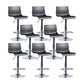 Industrial Backrest Armless Counter Stool Adjustable Iron Stool with Plastic Cushion