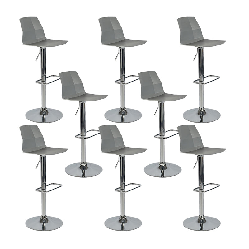 Industrial Backrest Armless Counter Stool Adjustable Iron Stool with Plastic Cushion