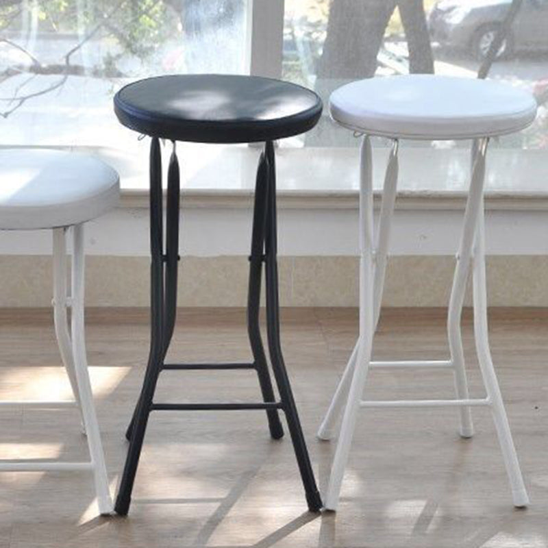 Modern Counter Chair Foldable Bistro Round Shape Cushion Chair with Metal 4 Legs Clearhalo 'Bar Furniture' 'Bar Stools' 'bar_stools' 'furn' 'furn_bar_stools' 'Furniture' 'Kitchen & Dining Furniture' 6244351