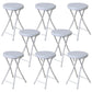 Modern Counter Chair Foldable Bistro Round Shape Cushion Chair with Metal 4 Legs White 8 Piece Set Clearhalo 'Bar Furniture' 'Bar Stools' 'bar_stools' 'furn' 'furn_bar_stools' 'Furniture' 'Kitchen & Dining Furniture' 6244354