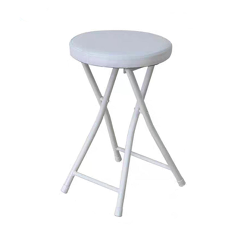 Modern Counter Chair Foldable Bistro Round Shape Cushion Chair with Metal 4 Legs Clearhalo 'Bar Furniture' 'Bar Stools' 'bar_stools' 'furn' 'furn_bar_stools' 'Furniture' 'Kitchen & Dining Furniture' 6244355