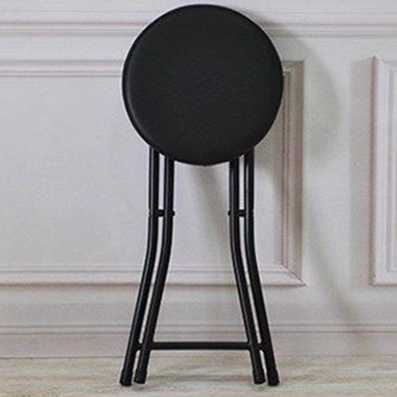 Modern Counter Chair Foldable Bistro Round Shape Cushion Chair with Metal 4 Legs Clearhalo 'Bar Furniture' 'Bar Stools' 'bar_stools' 'furn' 'furn_bar_stools' 'Furniture' 'Kitchen & Dining Furniture' 6244356