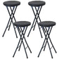 Modern Counter Chair Foldable Bistro Round Shape Cushion Chair with Metal 4 Legs Black 4 Piece Set Clearhalo 'Bar Furniture' 'Bar Stools' 'bar_stools' 'furn' 'furn_bar_stools' 'Furniture' 'Kitchen & Dining Furniture' 6244358