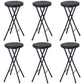 Modern Counter Chair Foldable Bistro Round Shape Cushion Chair with Metal 4 Legs Black 6 Piece Set Clearhalo 'Bar Furniture' 'Bar Stools' 'bar_stools' 'furn' 'furn_bar_stools' 'Furniture' 'Kitchen & Dining Furniture' 6244359