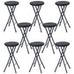 Modern Counter Chair Foldable Bistro Round Shape Cushion Chair with Metal 4 Legs Black 8 Piece Set Clearhalo 'Bar Furniture' 'Bar Stools' 'bar_stools' 'furn' 'furn_bar_stools' 'Furniture' 'Kitchen & Dining Furniture' 6244360