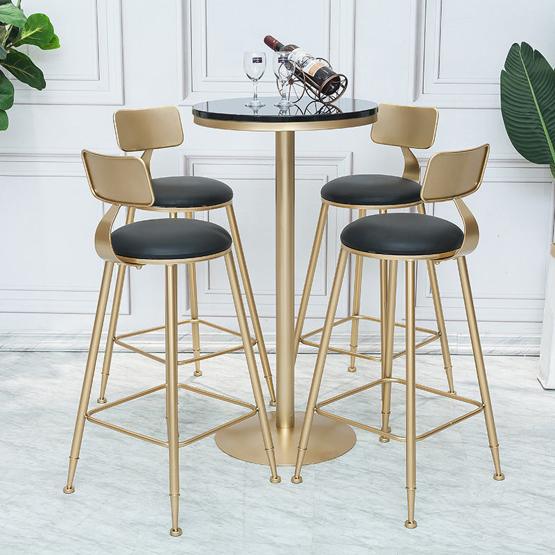 Nordischer Barhocker, runder Barhocker mit Metallbeinen