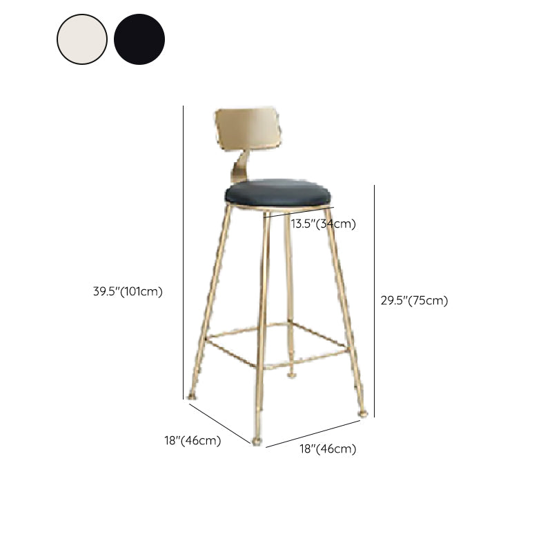 Nordischer Barhocker, runder Barhocker mit Metallbeinen