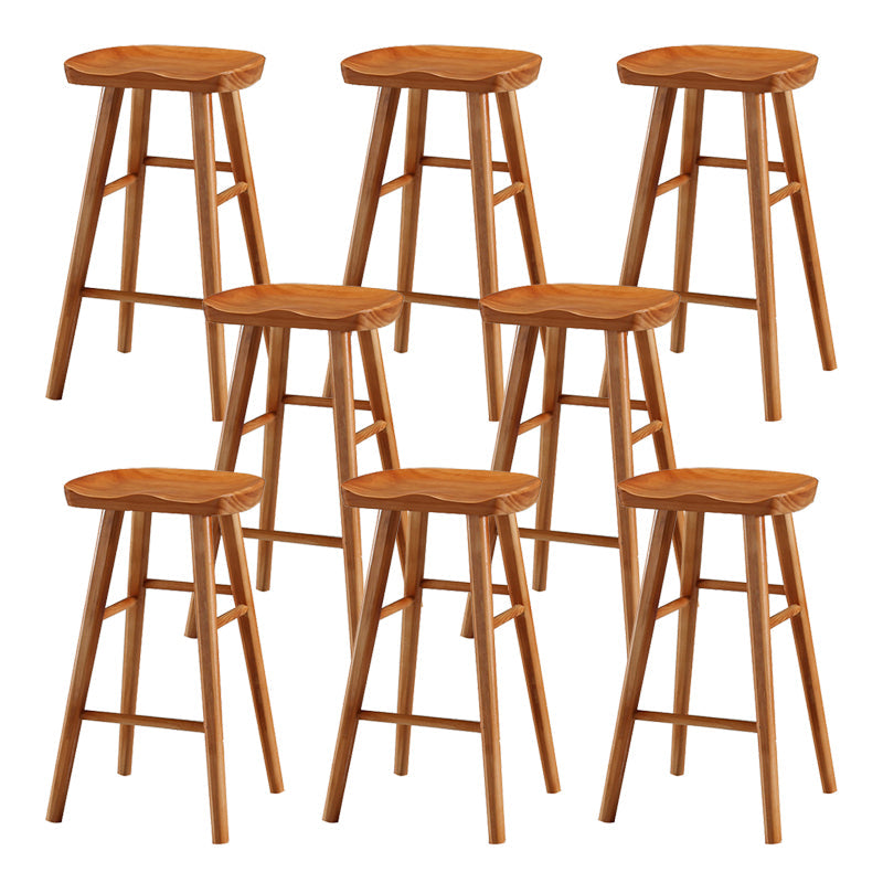 Contemporary Solid Wood Bar Stool Backless Bar Stool for Home Use