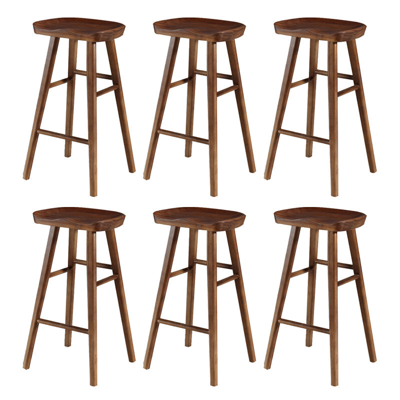 Contemporary Solid Wood Bar Stool Backless Bar Stool for Home Use
