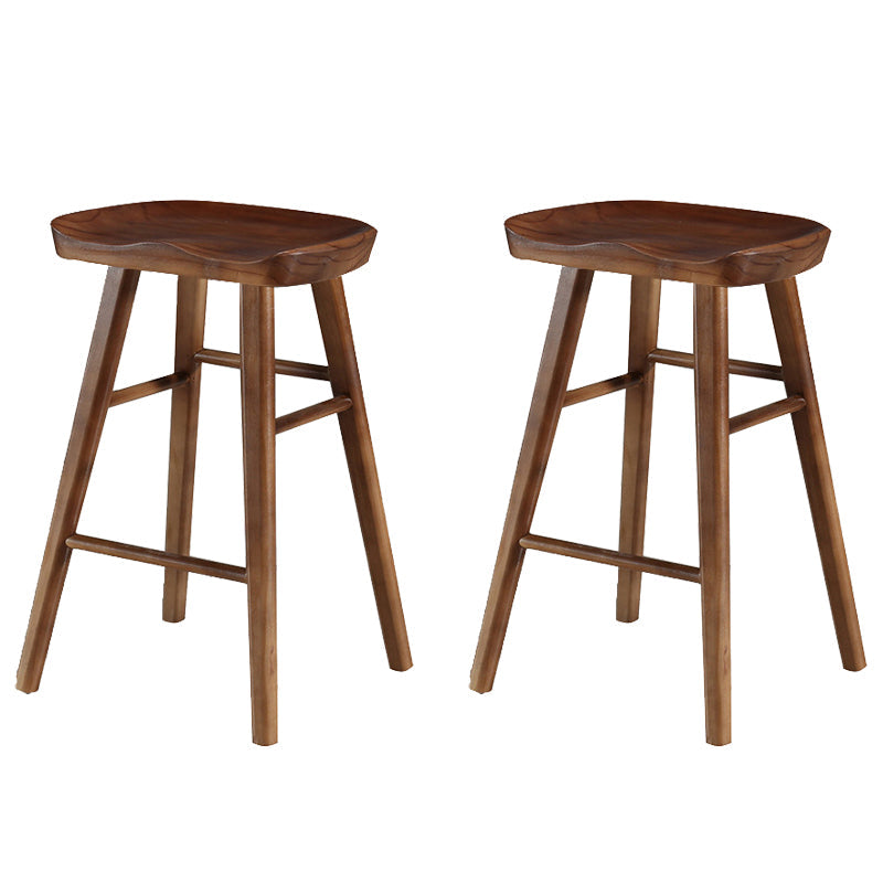 Contemporary Solid Wood Bar Stool Backless Bar Stool for Home Use