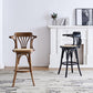 Contemporary Wood Counter Stools Rattan Bar Stool for Home Use