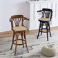 Contemporary Wood Counter Stools Rattan Bar Stool for Home Use