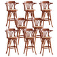 Contemporary Wood Counter Stools Rattan Bar Stool for Home Use