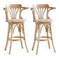 Contemporary Wood Counter Stools Rattan Bar Stool for Home Use