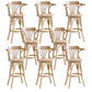 Contemporary Wood Counter Stools Rattan Bar Stool for Home Use