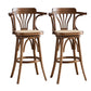 Contemporary Wood Counter Stools Rattan Bar Stool for Home Use