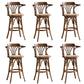 Contemporary Wood Counter Stools Rattan Bar Stool for Home Use